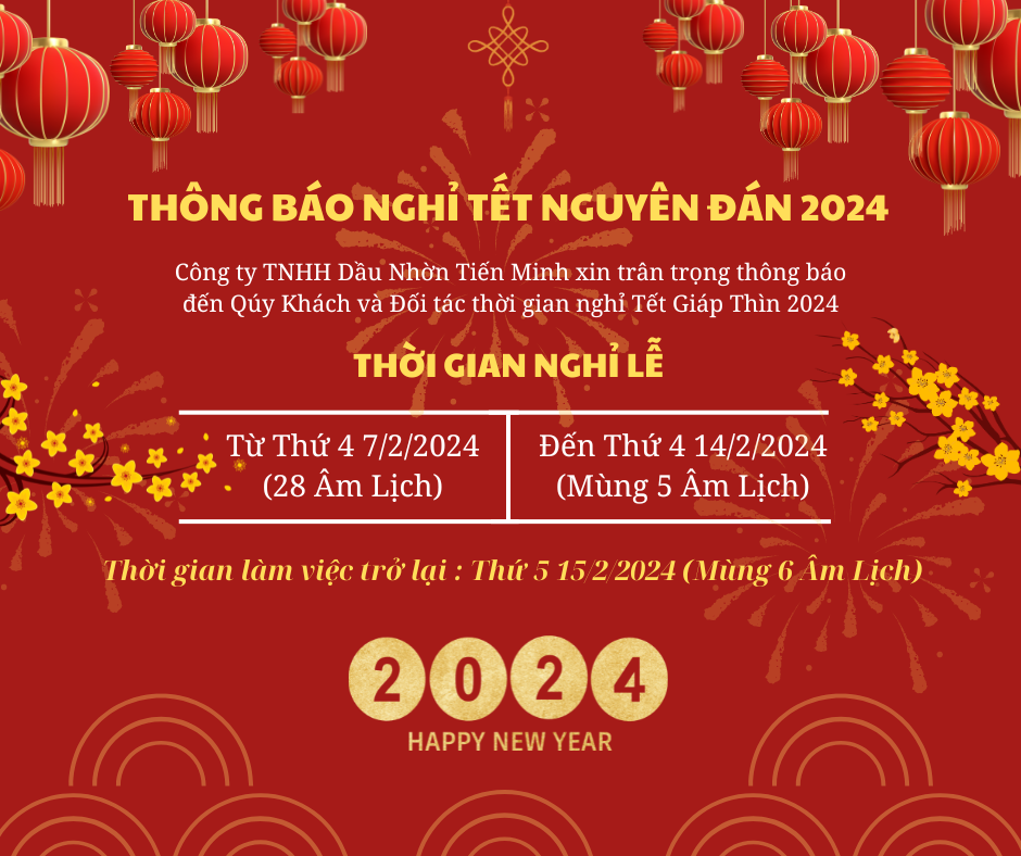 THÔNG BÁO NGHỈ TẾT ÂM LỊCH 2024